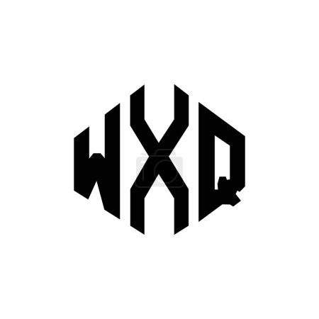 Ilustración de Diseño del logotipo de la letra WXQ con forma de polígono. Diseño de logotipo en forma de polígono y cubo WXQ. Plantilla de logotipo de vector hexágono WXQ colores blanco y negro. Monograma de WXQ, logotipo de negocios y bienes raíces. - Imagen libre de derechos