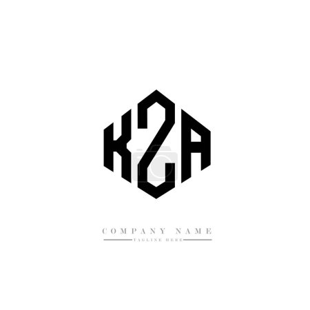 Ilustración de KZA letras logotipo diseño vector ilustración - Imagen libre de derechos