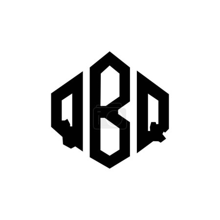 Illustration for QBQ letter logo design with polygon shape. QBQ polygon and cube shape logo design. QBQ hexagon vector logo template white and black colors. QBQ monogram, business and real estate logo. - Royalty Free Image