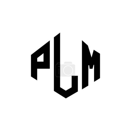 Illustration for PLM letter logo design with polygon shape. PLM polygon and cube shape logo design. PLM hexagon vector logo template white and black colors. PLM monogram, business and real estate logo. - Royalty Free Image