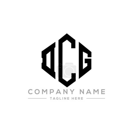 Illustration for DCG letter logo design with polygon shape. DCG polygon and cube shape logo design. DCG hexagon vector logo template white and black colors. DCG monogram, business and real estate logo. - Royalty Free Image