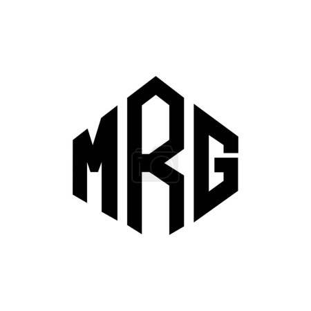 Illustration for MRG letter logo design with polygon shape. MRG polygon and cube shape logo design. MRG hexagon vector logo template white and black colors. MRG monogram, business and real estate logo. - Royalty Free Image