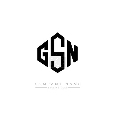 Ilustración de GSN letras logotipo diseño vector ilustración - Imagen libre de derechos