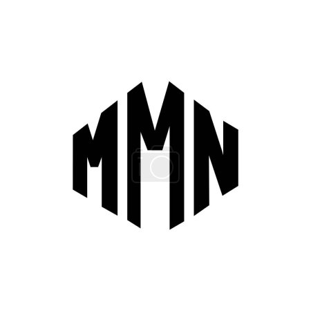 Illustration for MMN letter logo design with polygon shape. MMN polygon and cube shape logo design. MMN hexagon vector logo template white and black colors. MMN monogram, business and real estate logo. - Royalty Free Image