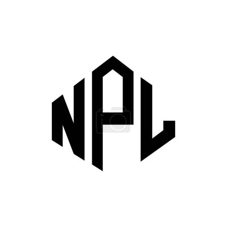 Illustration for NPL letter logo design with polygon shape. NPL polygon and cube shape logo design. NPL hexagon vector logo template white and black colors. NPL monogram, business and real estate logo. - Royalty Free Image