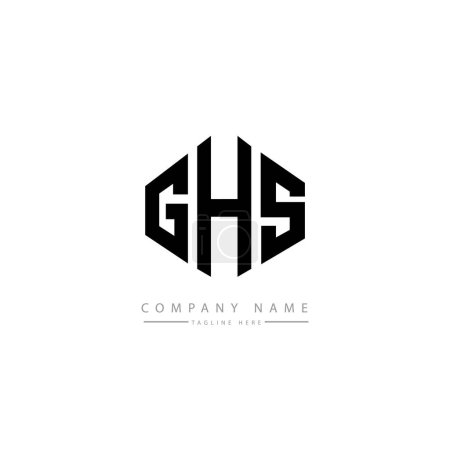 Ilustración de GHS letras logotipo diseño vector ilustración - Imagen libre de derechos