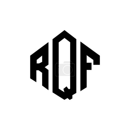 Téléchargez les illustrations : RQF lettre logo design avec forme de polygone. RQF polygone et forme de cube logo design. Modèle de logo vectoriel hexagonal RQF blanc et noir. Monogramme RQF, logo commercial et immobilier. - en licence libre de droit