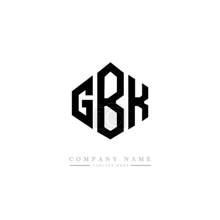 Ilustración de GBK letras logotipo diseño vector ilustración - Imagen libre de derechos