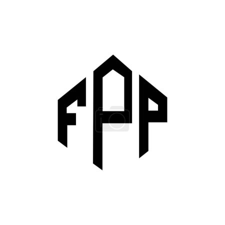 Téléchargez les illustrations : FPP letter logo design with polygon shape. FPP polygon and cube shape logo design. FPP hexagon vector logo template white and black colors. FPP monogram, business and real estate logo. - en licence libre de droit