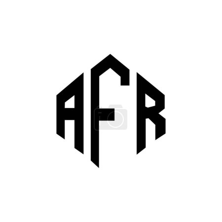 Téléchargez les illustrations : Logo lettre AFR avec forme polygonale. Logo en forme de polygone et cube AFR. Modèle de logo vectoriel AFR hexagone blanc et noir. Monogramme AFR, logo commercial et immobilier. - en licence libre de droit