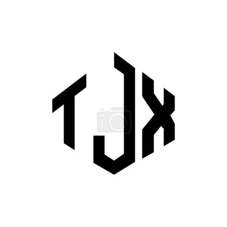 Illustration for TJX letter logo design with polygon shape. TJX polygon and cube shape logo design. TJX hexagon vector logo template white and black colors. TJX monogram, business and real estate logo. - Royalty Free Image