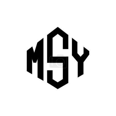 Téléchargez les illustrations : MSY lettre logo design avec forme de polygone. Conception de logo en forme de polygone et cube MSY. Modèle de logo vectoriel MSY hexagone couleurs blanches et noires. Monogramme MSY, logo commercial et immobilier. - en licence libre de droit