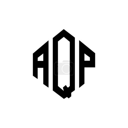 Illustration for AQP letter logo design with polygon shape. AQP polygon and cube shape logo design. AQP hexagon vector logo template white and black colors. AQP monogram, business and real estate logo. - Royalty Free Image