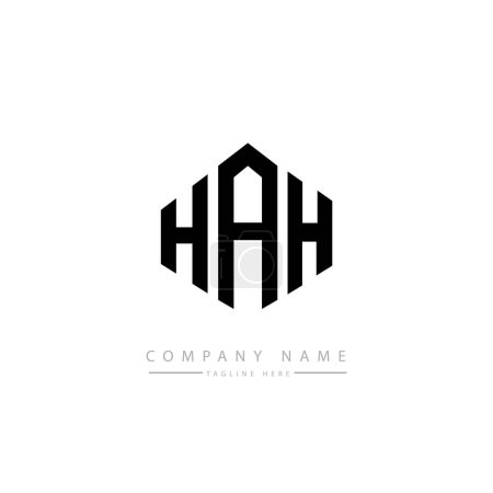 Illustration for HAH letter logo design with polygon shape. HAH polygon and cube shape logo design. HAH hexagon vector logo template white and black colors. HAH monogram, business and real estate logo. - Royalty Free Image