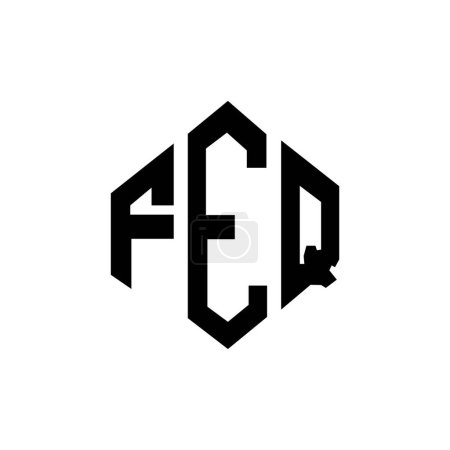 Ilustración de FEQ letter logo design with polygon shape. FEQ polygon and cube shape logo design. FEQ hexagon vector logo template white and black colors. FEQ monogram, business and real estate logo. - Imagen libre de derechos