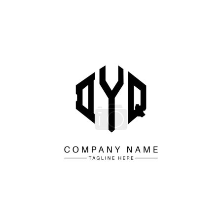 Illustration for DYQ letter logo design with polygon shape. DYQ polygon and cube shape logo design. DYQ hexagon vector logo template white and black colors. DYQ monogram, business and real estate logo. - Royalty Free Image