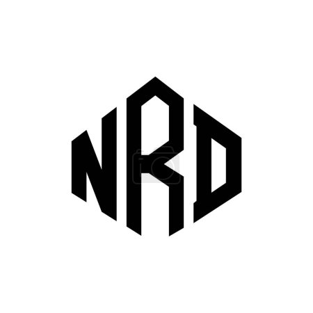Ilustración de NRD letter logo design with polygon shape. NRD polygon and cube shape logo design. NRD hexagon vector logo template white and black colors. NRD monogram, business and real estate logo. - Imagen libre de derechos