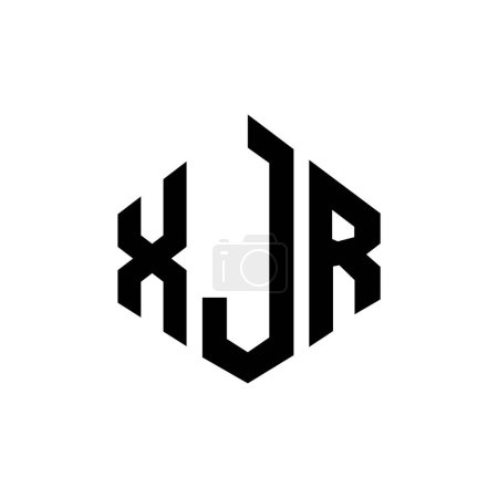 Illustration for XJR letter logo design with polygon shape. XJR polygon and cube shape logo design. XJR hexagon vector logo template white and black colors. XJR monogram, business and real estate logo. - Royalty Free Image