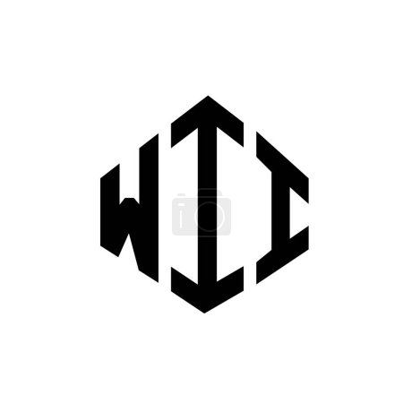 Téléchargez les illustrations : Logo de la lettre WII avec forme polygonale. Conception de logo en forme de polygone et de cube WII. Modèle de logo vectoriel hexagonal WII couleurs blanches et noires. Monogramme WII, logo d'entreprise et immobilier. - en licence libre de droit
