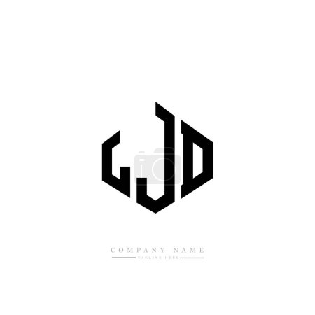 Ilustración de LJD letras logotipo diseño vector ilustración - Imagen libre de derechos