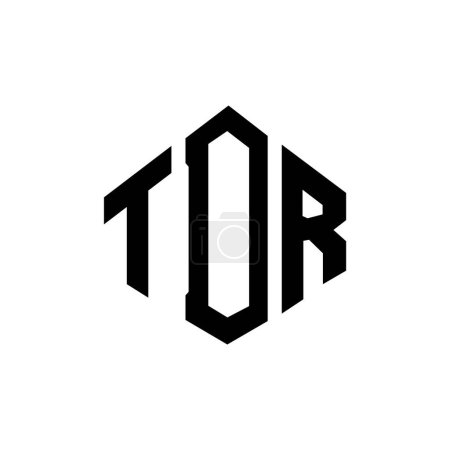 Ilustración de Diseño del logotipo de la letra TDR con forma de polígono. Diseño de logotipo en forma de polígono y cubo TDR. Plantilla TDR hexágono vector logo blanco y negro colores. Monograma TDR, logotipo de negocios e inmuebles. - Imagen libre de derechos