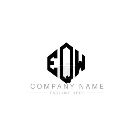 Illustration for EQW letter logo design with polygon shape. EQW polygon and cube shape logo design. EQW hexagon vector logo template white and black colors. EQW monogram, business and real estate logo. - Royalty Free Image