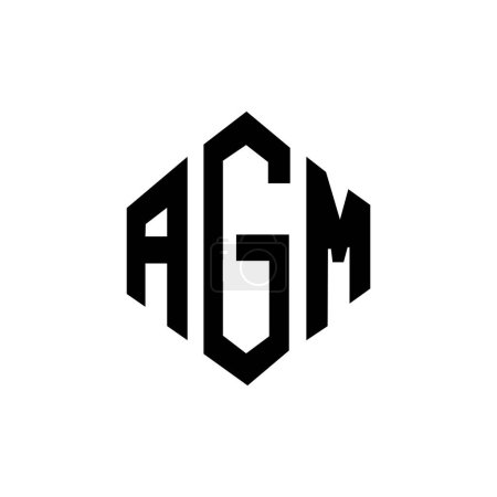 Illustration for AGM letter logo design with polygon shape. AGM polygon and cube shape logo design. AGM hexagon vector logo template white and black colors. AGM monogram, business and real estate logo. - Royalty Free Image