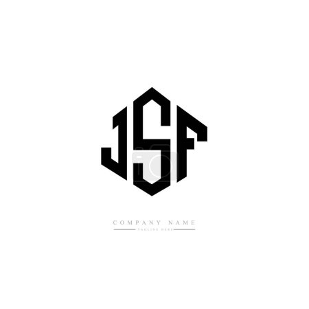 Illustration for JSF letter logo design with polygon shape. JSF polygon and cube shape logo design. JSF hexagon vector logo template white and black colors. JSF monogram, business and real estate logo. - Royalty Free Image