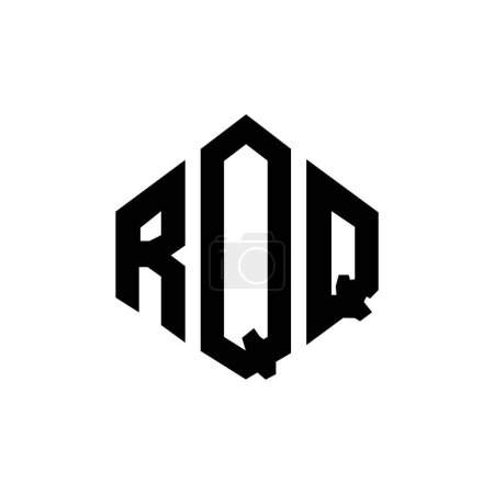 Illustration for RQQ letter logo design with polygon shape. RQQ polygon and cube shape logo design. RQQ hexagon vector logo template white and black colors. RQQ monogram, business and real estate logo. - Royalty Free Image