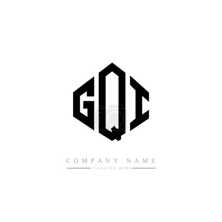 Ilustración de Diseño del logotipo de letras GQI con forma de polígono. vector logo plantilla blanco y negro colores. monograma, negocio y logotipo de bienes raíces. - Imagen libre de derechos