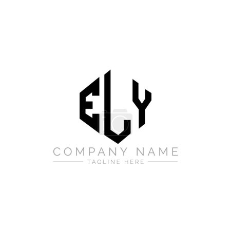 Ilustración de Diseño del logotipo de la letra ELY con forma de polígono. ELY diseño de logotipo de forma de polígono y cubo. Plantilla de logotipo de vector ELY hexágono colores blanco y negro. ELY monograma, logotipo de negocios y bienes raíces. - Imagen libre de derechos