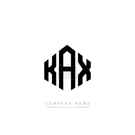 Ilustración de Diseño del logo de letras KAX con forma de polígono. vector logo plantilla blanco y negro colores. monograma, negocio y logotipo de bienes raíces. - Imagen libre de derechos