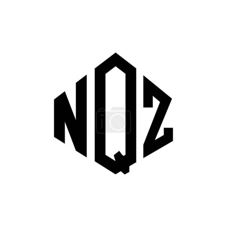 Illustration for NQZ letter logo design with polygon shape. NQZ polygon and cube shape logo design. NQZ hexagon vector logo template white and black colors. NQZ monogram, business and real estate logo. - Royalty Free Image