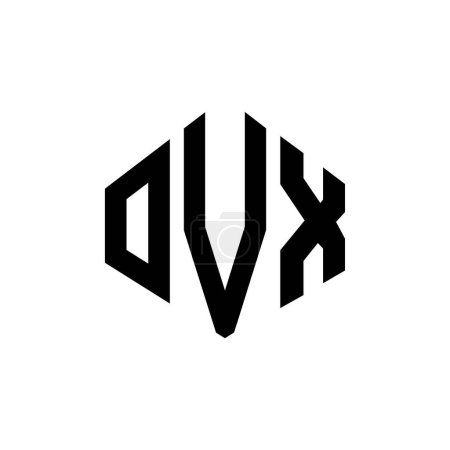 Téléchargez les illustrations : OVX lettre logo design avec forme de polygone. OVX polygone et forme de cube logo design. Modèle de logo vectoriel OVX hexagone blanc et noir. Monogramme OVX, logo commercial et immobilier. - en licence libre de droit