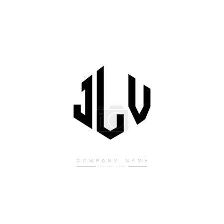 Téléchargez les illustrations : JLV letter logo design with polygon shape. JLV polygon and cube shape logo design. JLV hexagon vector logo template white and black colors. JLV monogram, business and real estate logo. - en licence libre de droit