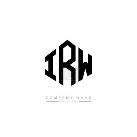 Illustration for IRW  letters logo design with polygon shape.  vector logo template white and black colors. monogram, business and real estate logo. - Royalty Free Image