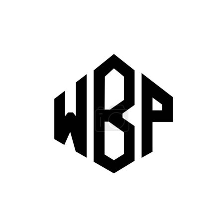 Illustration for WBP letter logo design with polygon shape. WBP polygon and cube shape logo design. WBP hexagon vector logo template white and black colors. WBP monogram, business and real estate logo. - Royalty Free Image