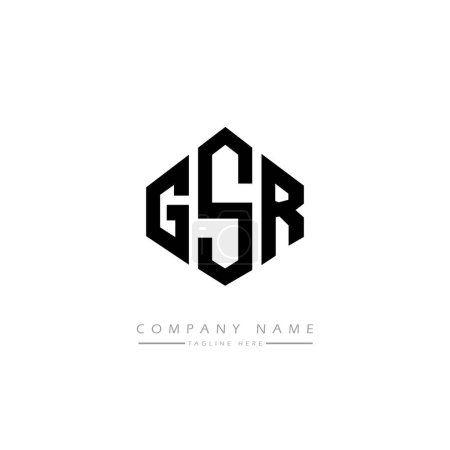 Ilustración de Diseño del logo de letras GSR con forma de polígono. vector logo plantilla blanco y negro colores. monograma, negocio y logotipo de bienes raíces. - Imagen libre de derechos