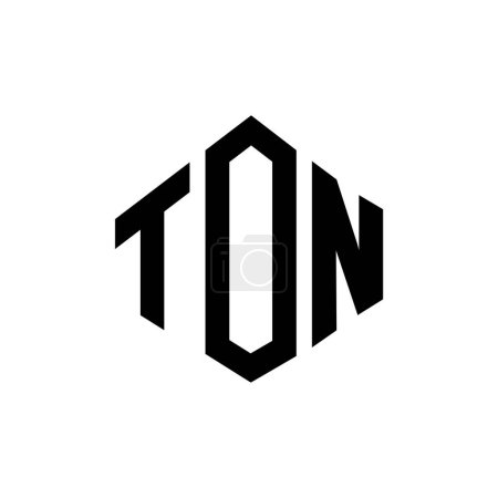 Ilustración de Diseño del logotipo de la letra TON con forma de polígono. Diseño de logotipo en forma de polígono y cubo de TON. TON plantilla de logotipo de hexágono vector blanco y negro colores. Monograma de TON, logotipo de negocios y bienes raíces. - Imagen libre de derechos