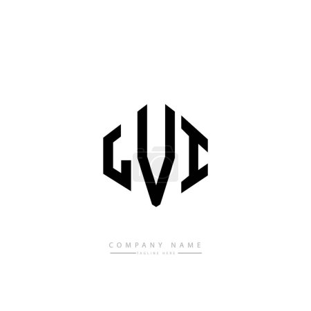 Illustration for LVI letters logo design with polygon shape.  vector logo template white and black colors. monogram, business and real estate logo. - Royalty Free Image