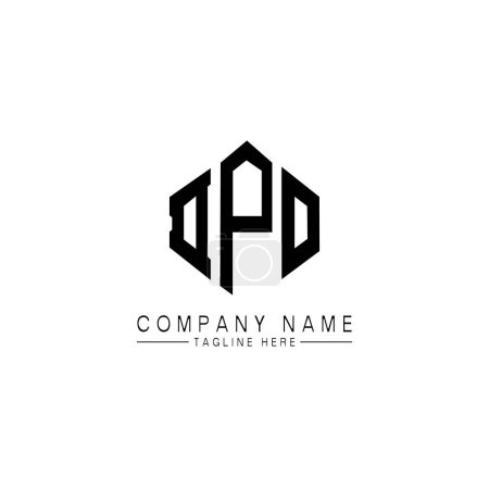 Illustration for DPO letter logo design with polygon shape. DPO polygon and cube shape logo design. DPO hexagon vector logo template white and black colors. DPO monogram, business and real estate logo. - Royalty Free Image