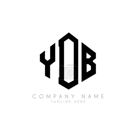Illustration for YDB letter logo design with polygon shape. YDB polygon and cube shape logo design. YDB hexagon vector logo template white and black colors. YDB monogram, business and real estate logo. - Royalty Free Image