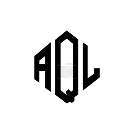 Illustration for AQL letter logo design with polygon shape. AQL polygon and cube shape logo design. AQL hexagon vector logo template white and black colors. AQL monogram, business and real estate logo. - Royalty Free Image