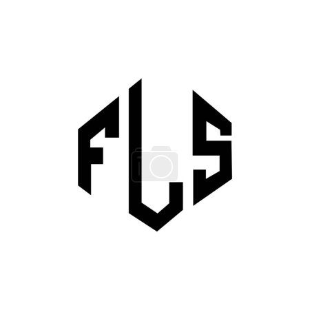 Illustration for FLS letter logo design with polygon shape. FLS polygon and cube shape logo design. FLS hexagon vector logo template white and black colors. FLS monogram, business and real estate logo. - Royalty Free Image