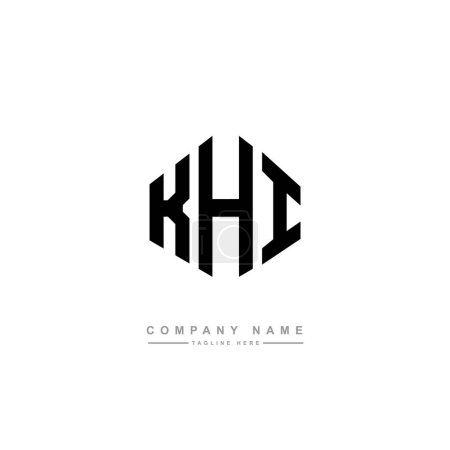 Ilustración de Diseño del logotipo de letras KHI con forma de polígono. vector logo plantilla blanco y negro colores. monograma, negocio y logotipo de bienes raíces. - Imagen libre de derechos