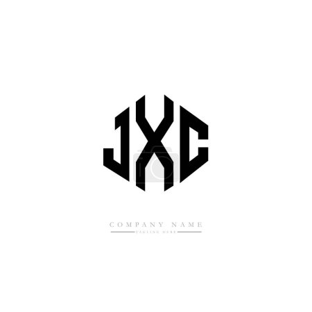 Ilustración de Diseño del logotipo de la letra JXC con forma de polígono. Diseño de logotipo de forma de polígono y cubo JXC. JXC hexágono vector logotipo plantilla blanco y negro colores. Monograma de JXC, logotipo del negocio y de bienes raíces. - Imagen libre de derechos