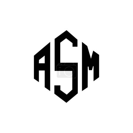 Illustration for ASM letter logo design with polygon shape. ASM polygon and cube shape logo design. ASM hexagon vector logo template white and black colors. ASM monogram, business and real estate logo. - Royalty Free Image