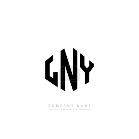 Ilustración de Diseño del logo de letras LNY con forma de polígono. vector logo plantilla blanco y negro colores. monograma, negocio y logotipo de bienes raíces. - Imagen libre de derechos