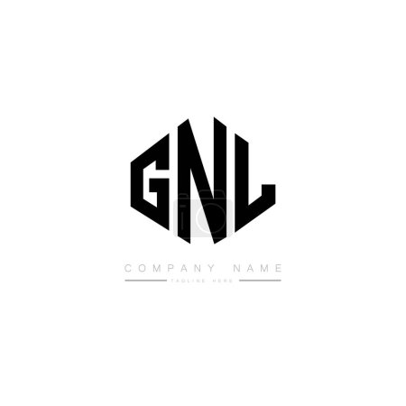 Ilustración de Diseño del logotipo de letras GNL con forma de polígono. vector logo plantilla blanco y negro colores. monograma, negocio y logotipo de bienes raíces. - Imagen libre de derechos