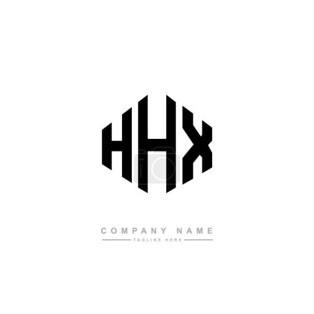 Illustration for HHX letter logo design with polygon shape. HHX polygon and cube shape logo design. HHX hexagon vector logo template white and black colors. HHX monogram, business and real estate logo. - Royalty Free Image